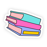 Stack of books sticker
