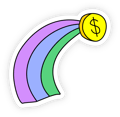 Rainbow coin sticker