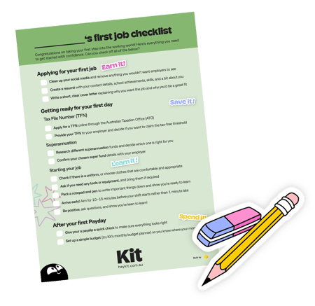 First job checklist for kids